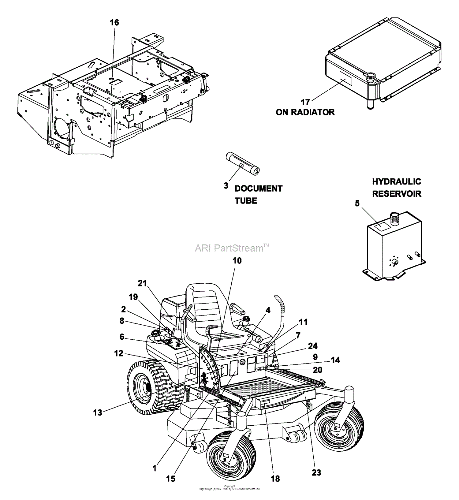 Bunton, Bobcat, Ryan 942236 - ZT 220D W/61 Rear Discharge Parts Diagram ...