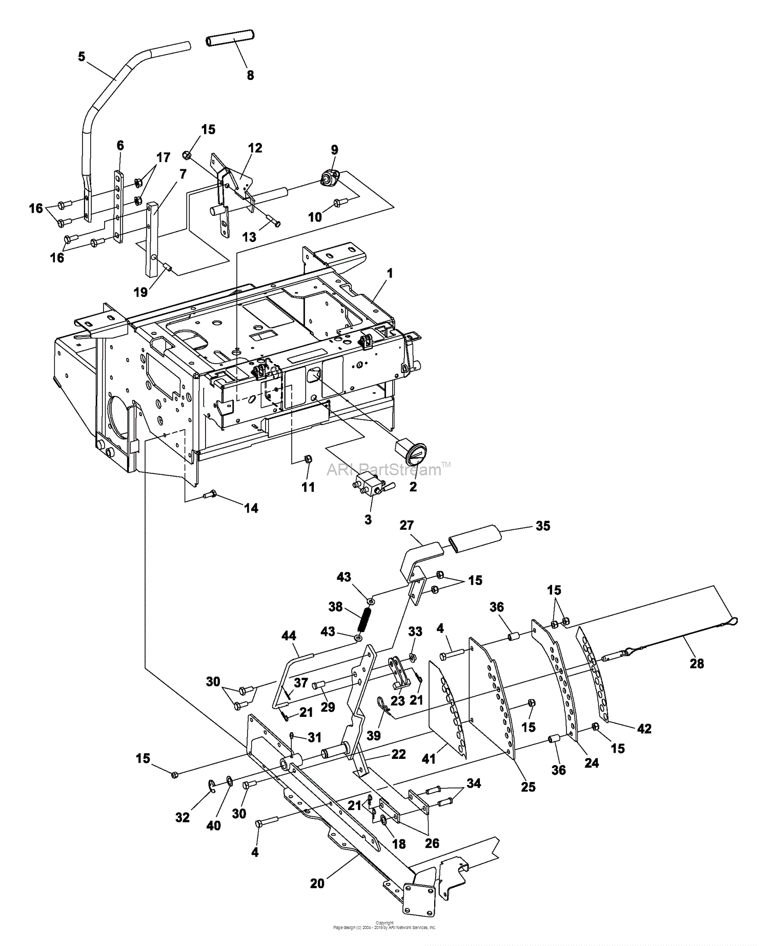 Bunton, Bobcat, Ryan 942236 - ZT 220D W/61 Rear Discharge Parts Diagram ...