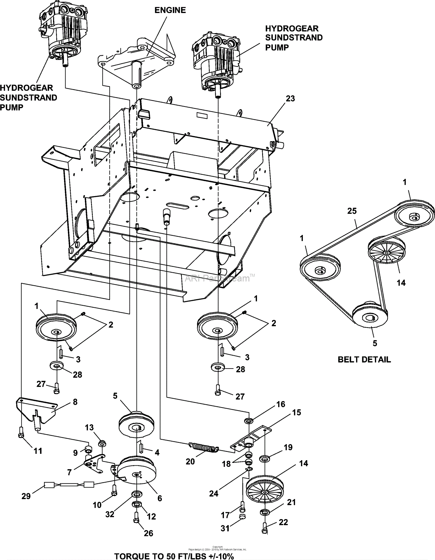 Bunton, Bobcat, Ryan 942237E ZT 225 25HP KLR W/61 Side Discharge Parts