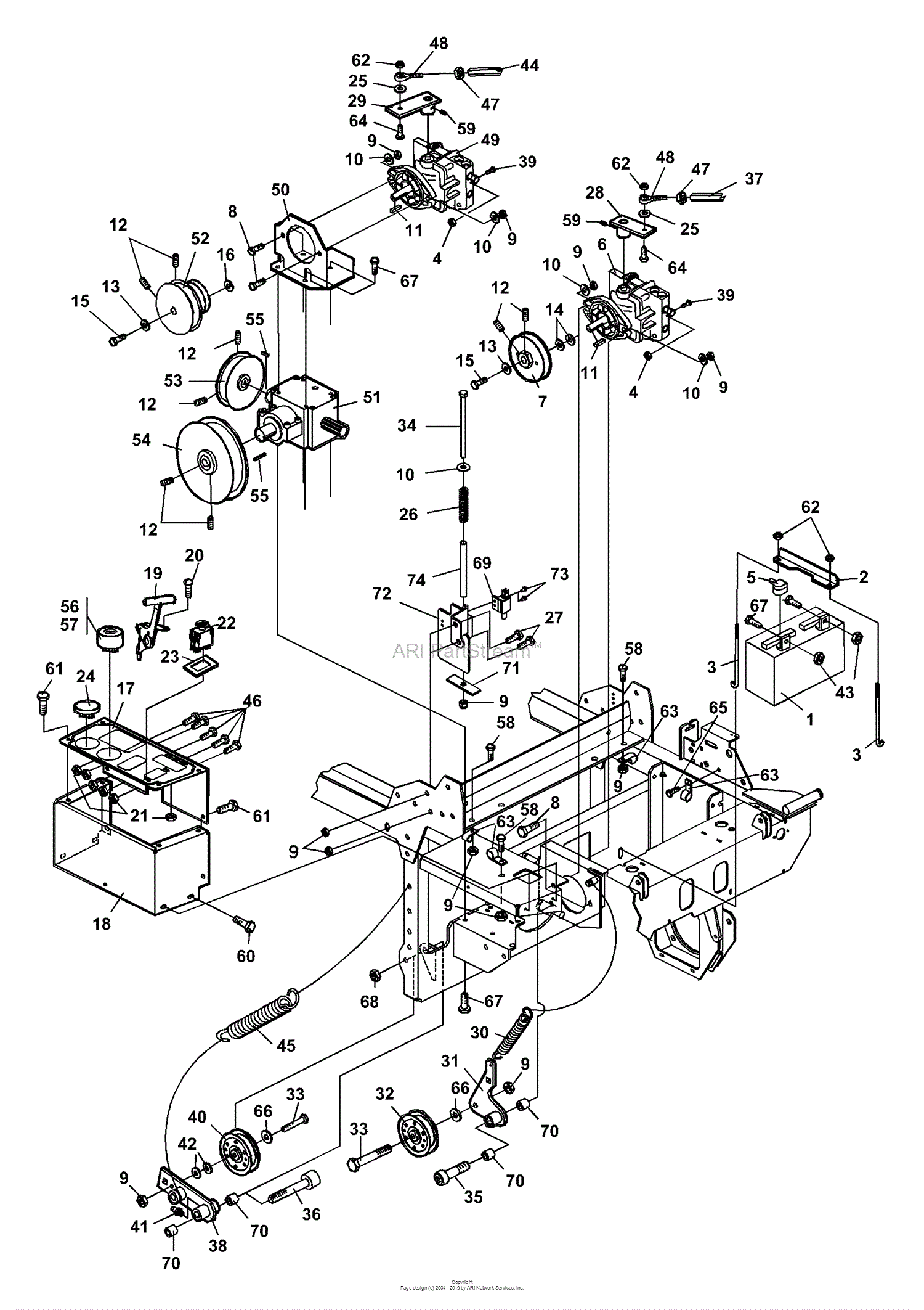 Bunton, Bobcat, Ryan 742105 Power Unit JZT1250 Parts Diagram for Pumps ...