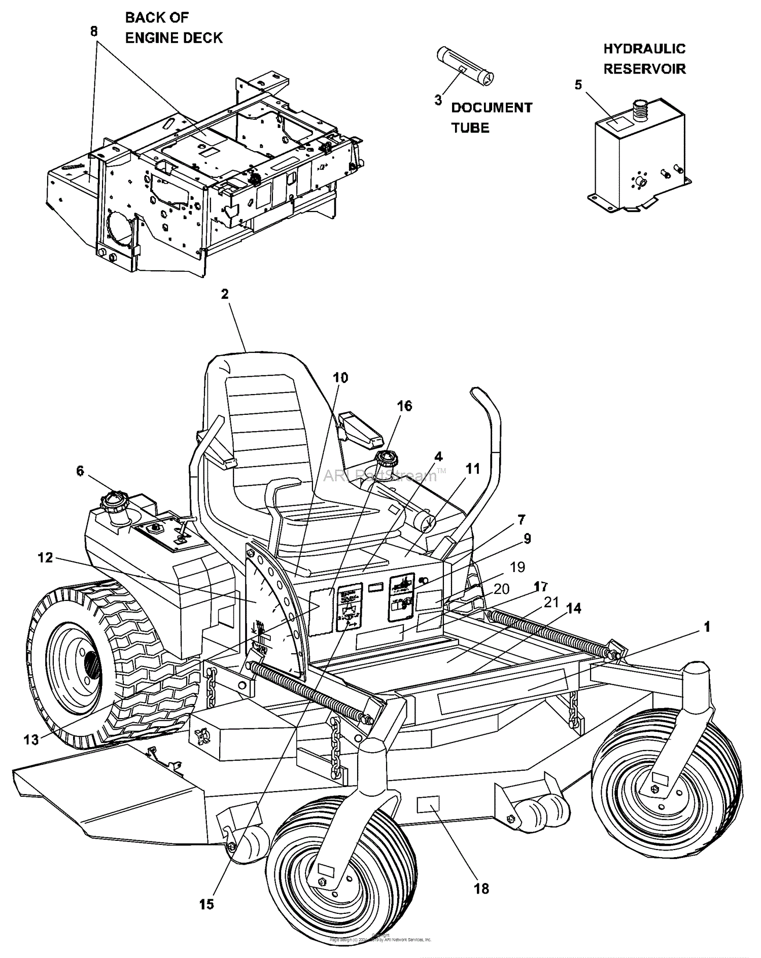 Bunton, Bobcat, Ryan 642218E 19HP KAI W/52 SIDE DISCHARGE Parts Diagram ...