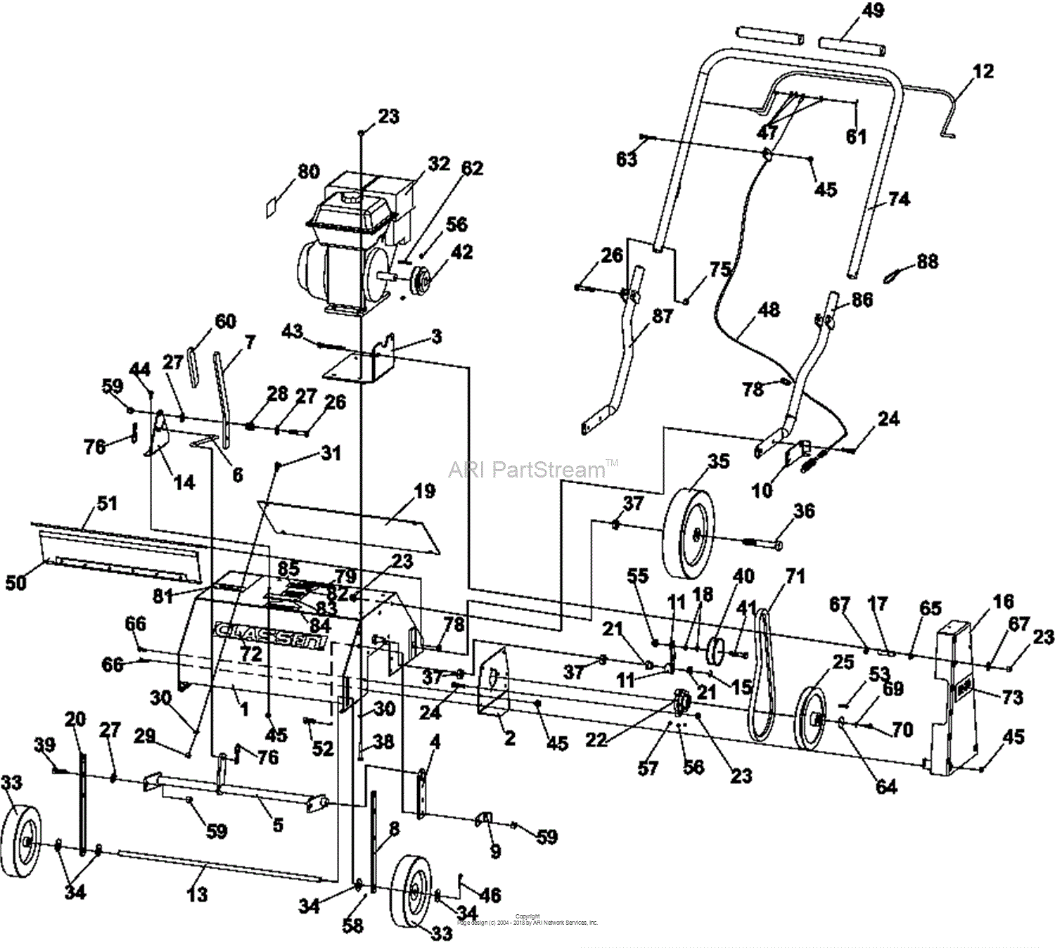 Bunton, Bobcat, Ryan TS-20H TURF SEEDER, HONDA Parts Diagram for MAIN ...