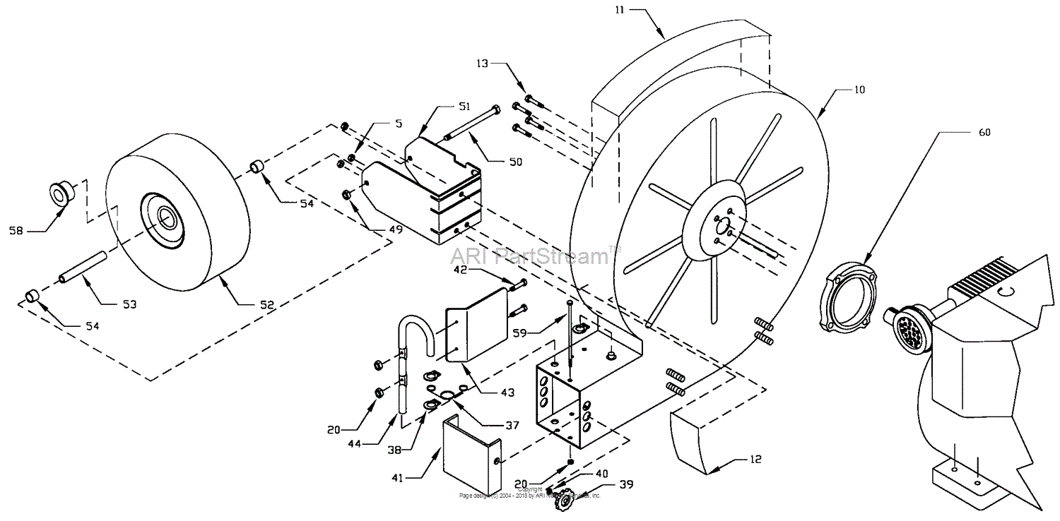 Bunton Bobcat Ryan 9900 High Output Blower 2001 Through May 2004 Parts Diagram For Housing Assembly