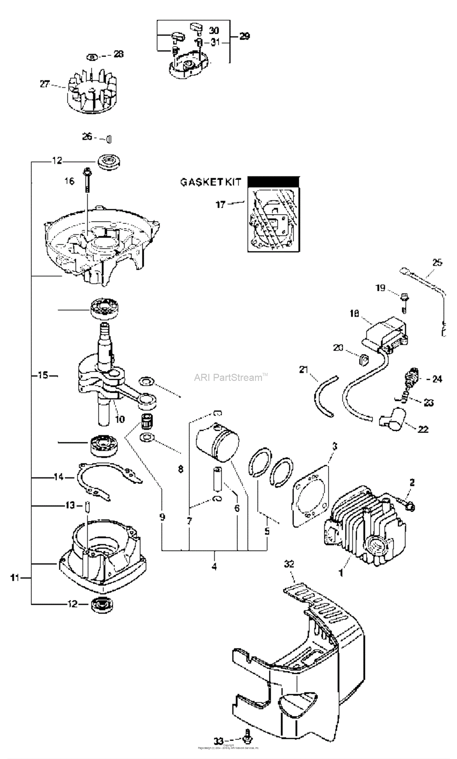 Bunton, Bobcat, Ryan 7222 2-Cycle Gas Tiller (January 2001 ... diagram 4 cylinder engine 