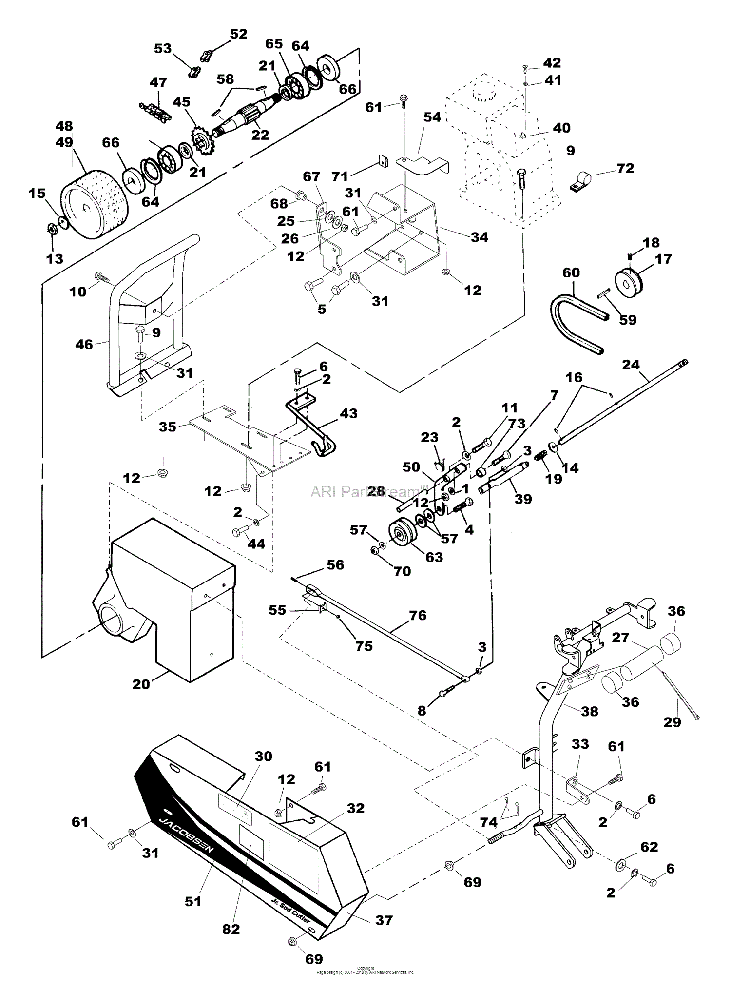 Bunton, Bobcat, Ryan 744945A JR Sodcutter, Honda 18