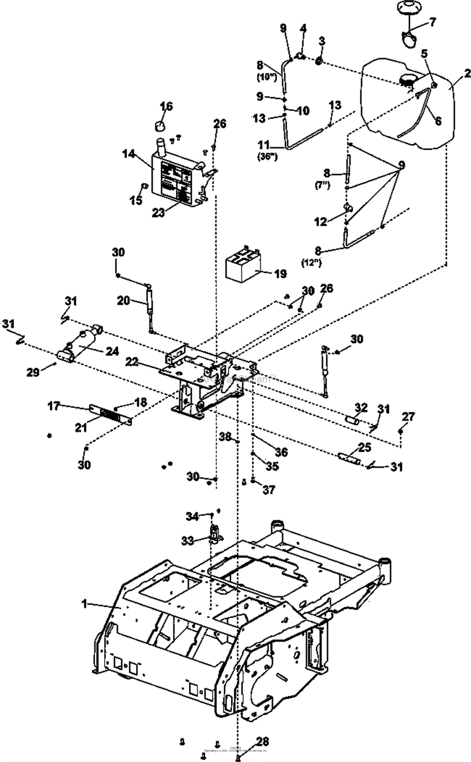 Bunton, Bobcat, Ryan 554930 - S/N 0000- 0222 LAWNAIRE ZTS FS541V KAW ...