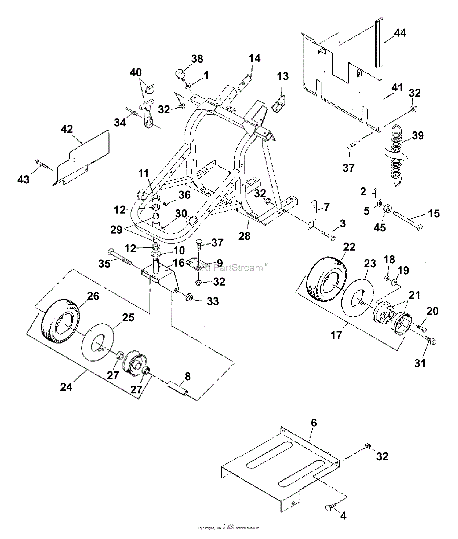 Bunton, Bobcat, Ryan 544874D Lawnaire 28 Parts Diagram for Frame ...