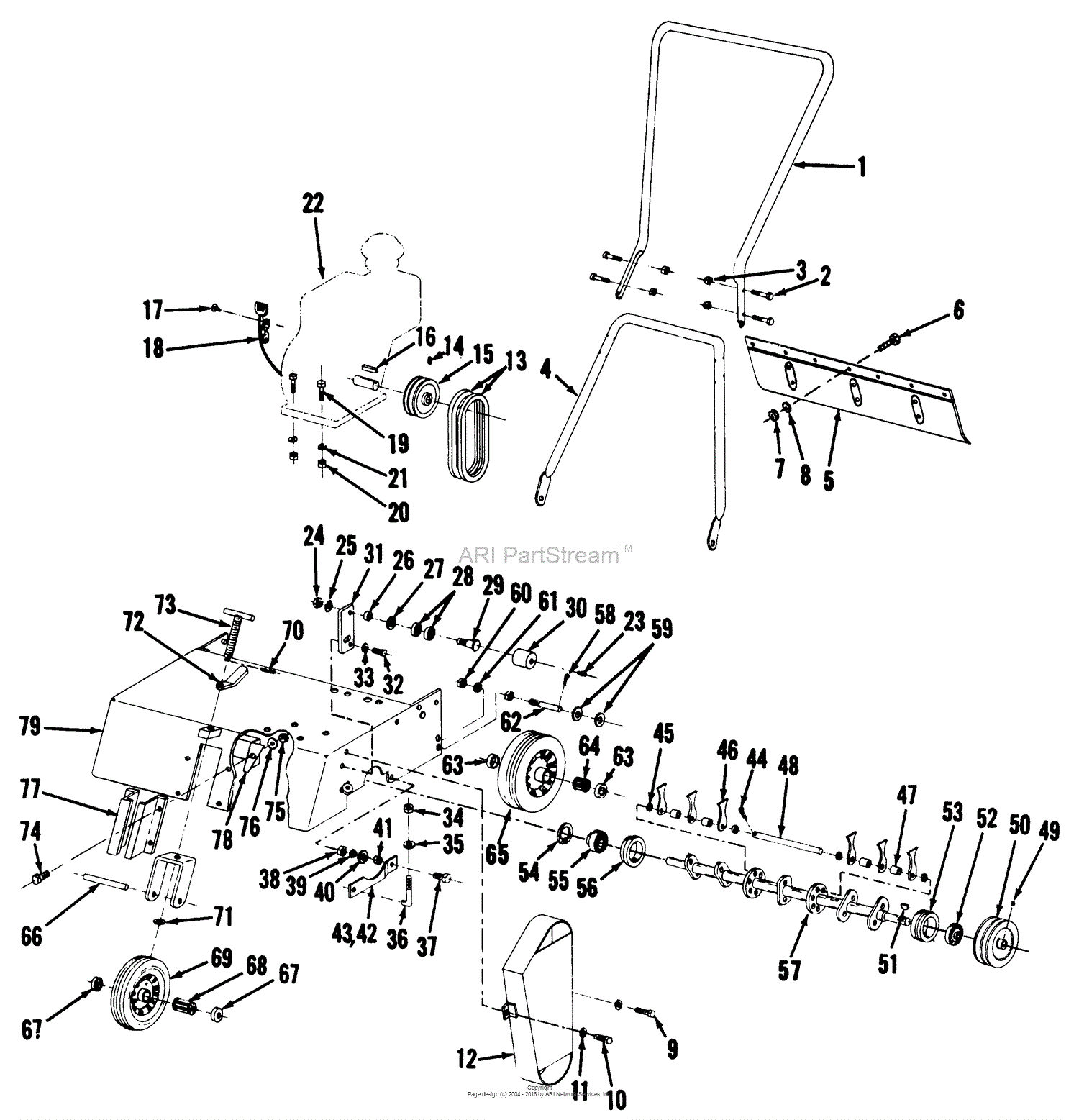 Bunton, Bobcat, Ryan 544444 1969-1974 - REN-O-THIN Parts Diagram for No ...