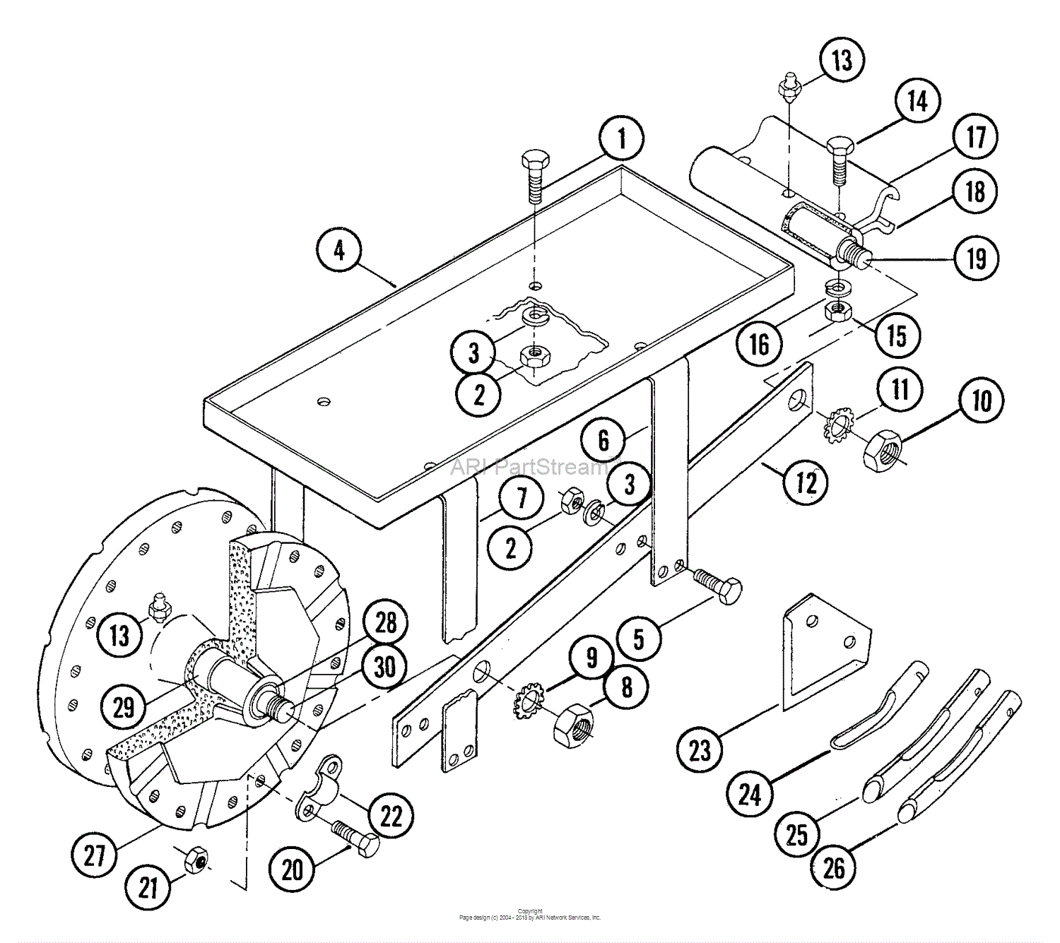 Bunton, Bobcat, Ryan 744317 Renovaire Parts Diagram for Aerating Wheel