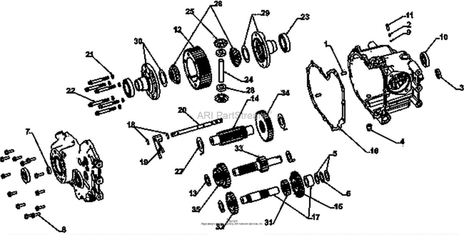 75-72011 440-4WD 32.5HP kubota gas peerless transaxle.