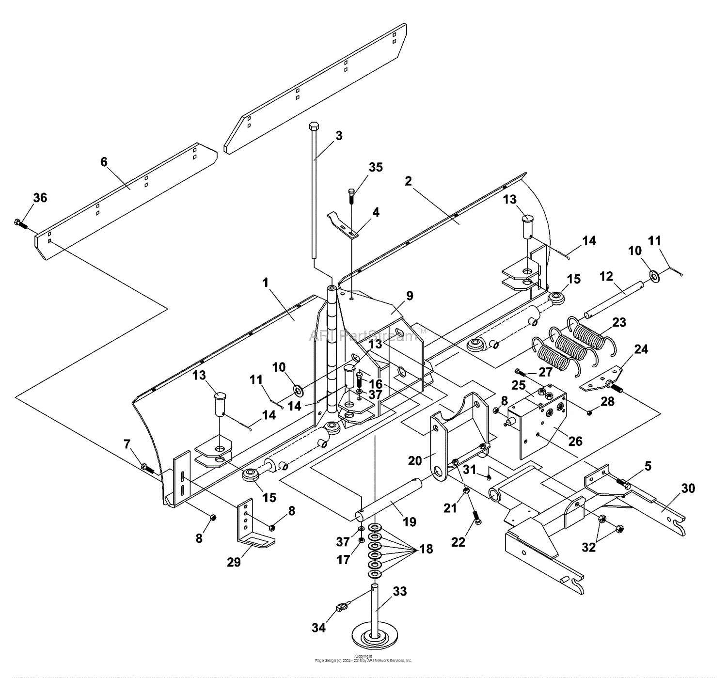 Bunton, Bobcat, Ryan 73-70550 V-Blade BD358 (Jacobsen) Parts Diagram ...