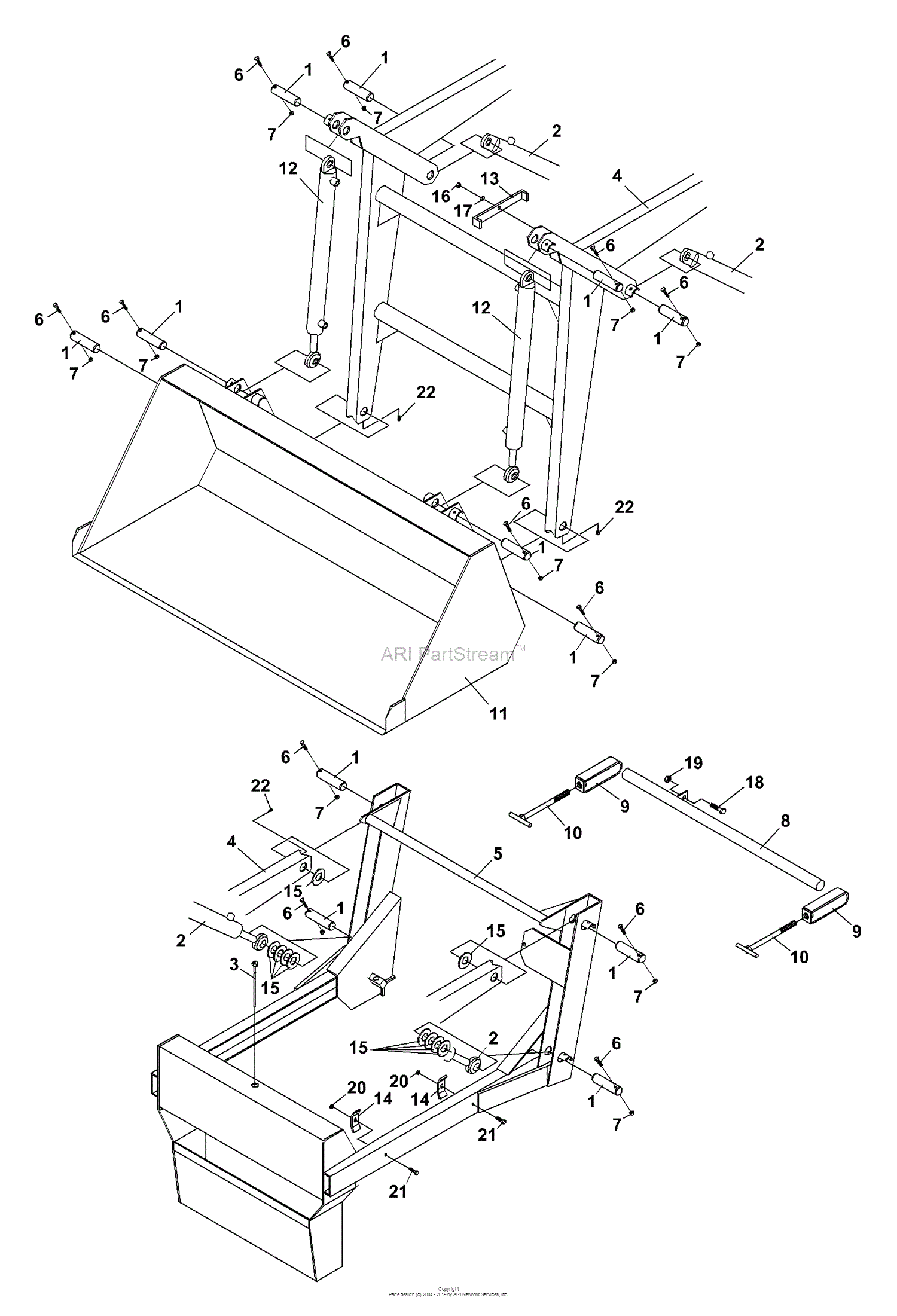 Bunton, Bobcat, Ryan 73-70605 Loader Front End LD300 (Jacobsen) Parts ...