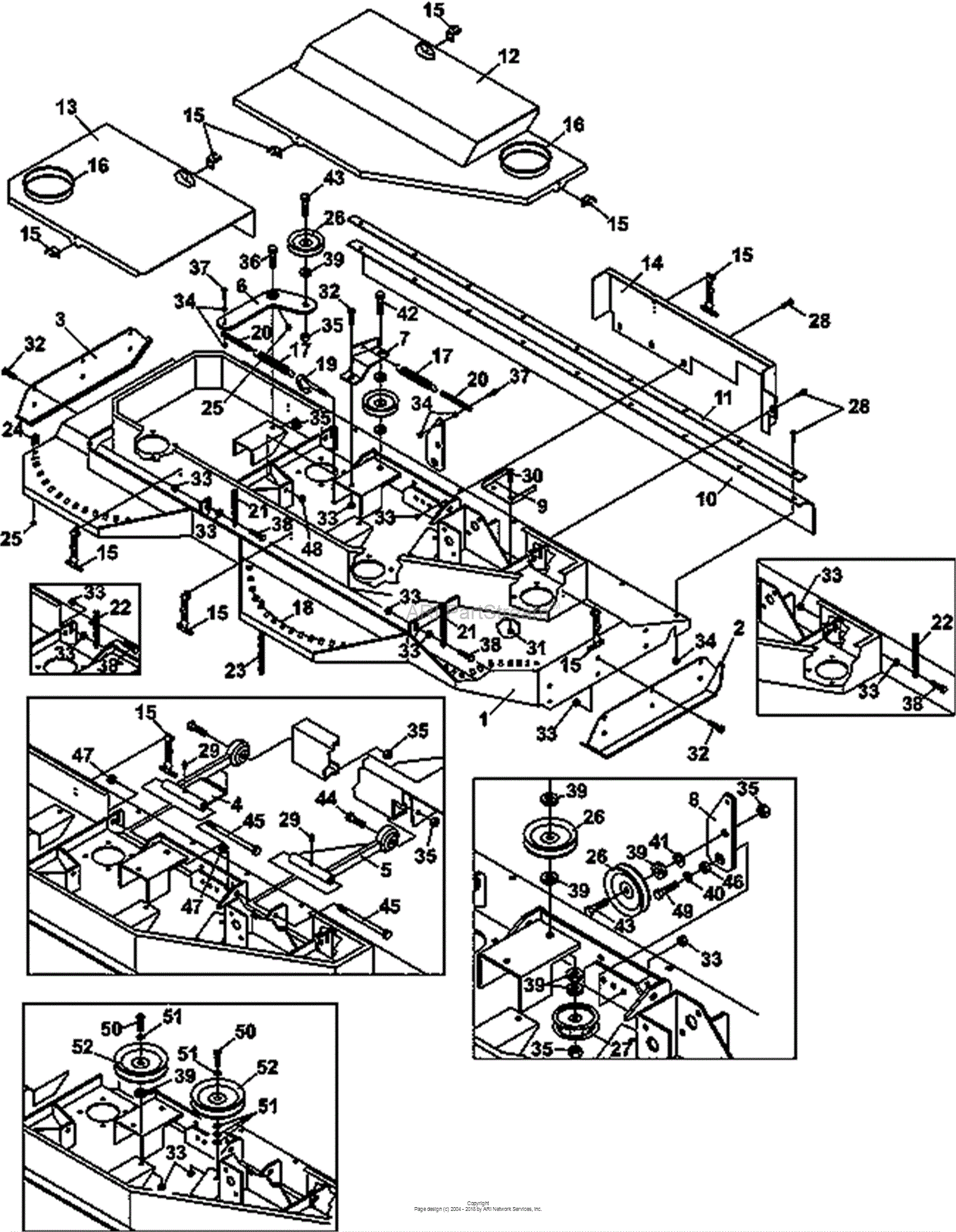 Bunton, Bobcat, Ryan 75-71010A Rough Cut Mower RC466 (Steiner) Parts ...