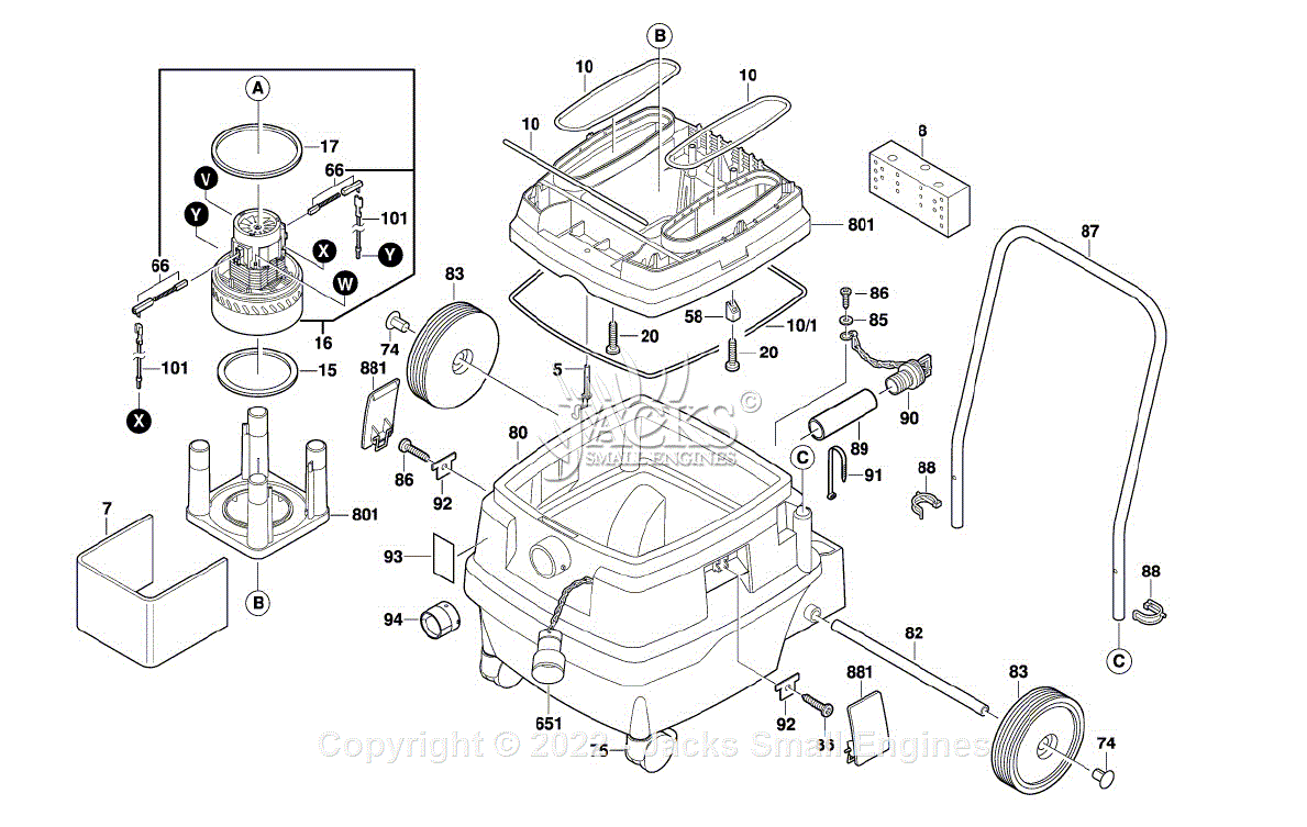 Bosch 3931A PB 0601988160 13GL Wet Dry Vacuum Cleaner Parts Diagrams