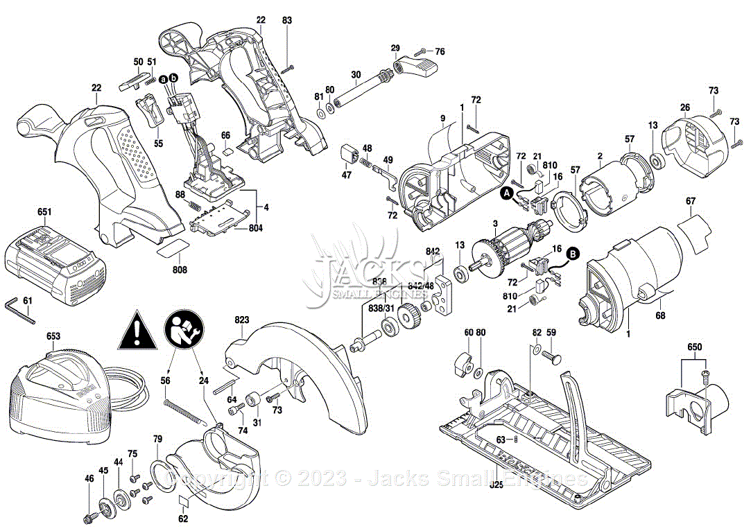 Bosch CCS 180 3601F6H011 Cordless Circular Saw Parts Diagrams