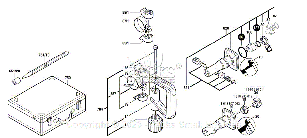 Bosch 11310EVS 0611310739 Demolition Hammer Parts Diagrams