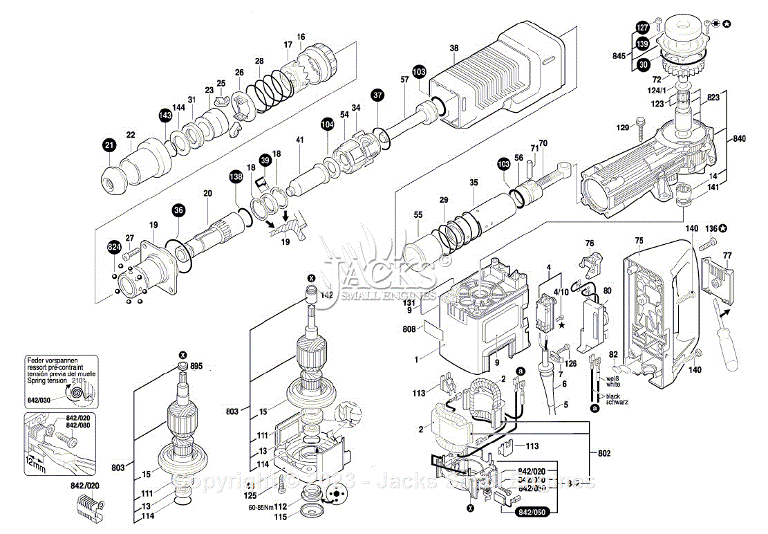 Bosch 11316EVS 0611316739 Demolition Hammer Parts Diagrams