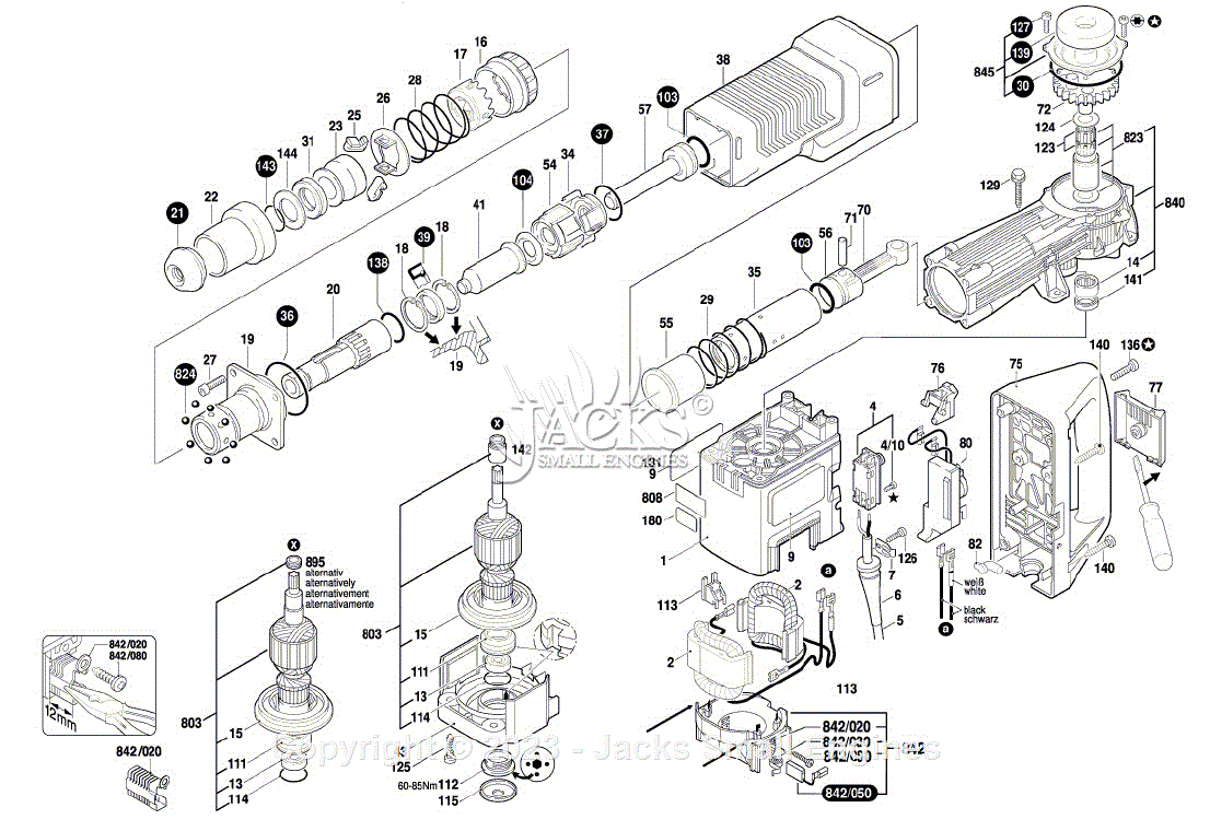 Bosch 11316EVS (3611C16810) Demolition Hammer Parts Diagram for Parts