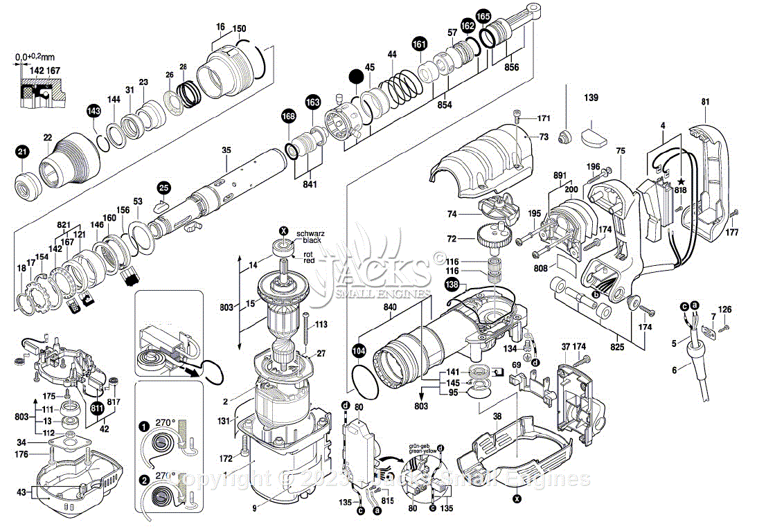 Bosch 11321EVS 3611C21012 Demolition Hammer Parts Diagram for