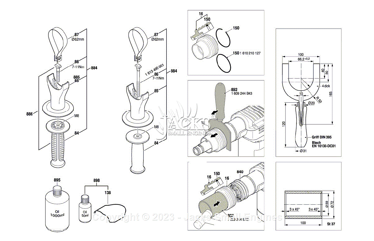 Bosch 11388 0611388039 SDS max Demolition Hammer Parts Diagrams