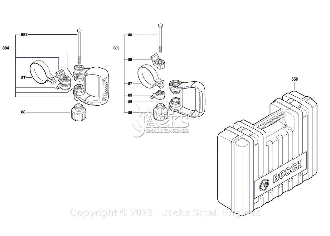 Bosch DH1020VC 3611C36010 Demolition Hammer Parts Diagrams