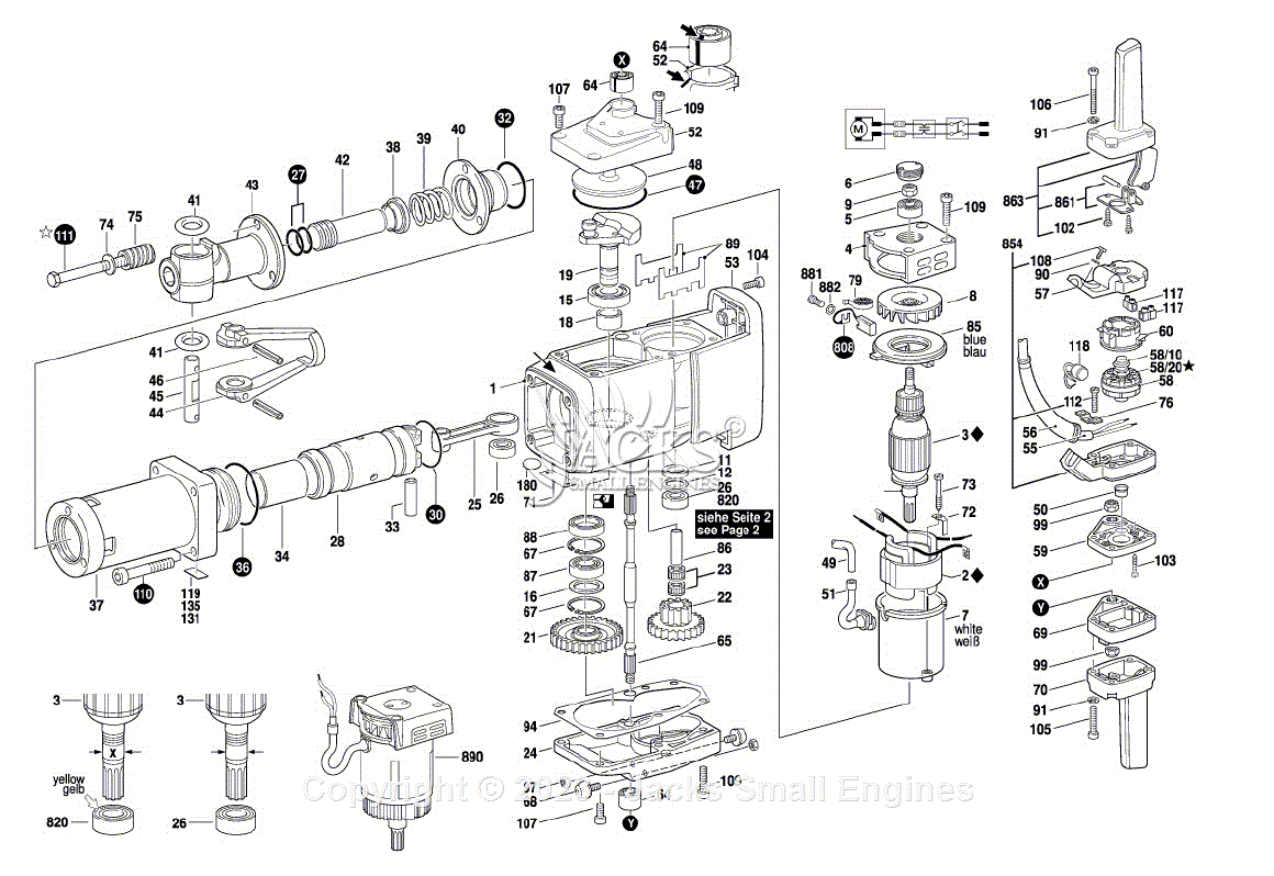 Bosch USH27 (0611304003) 220v - 230v Demolition Hammer Parts Diagram ...