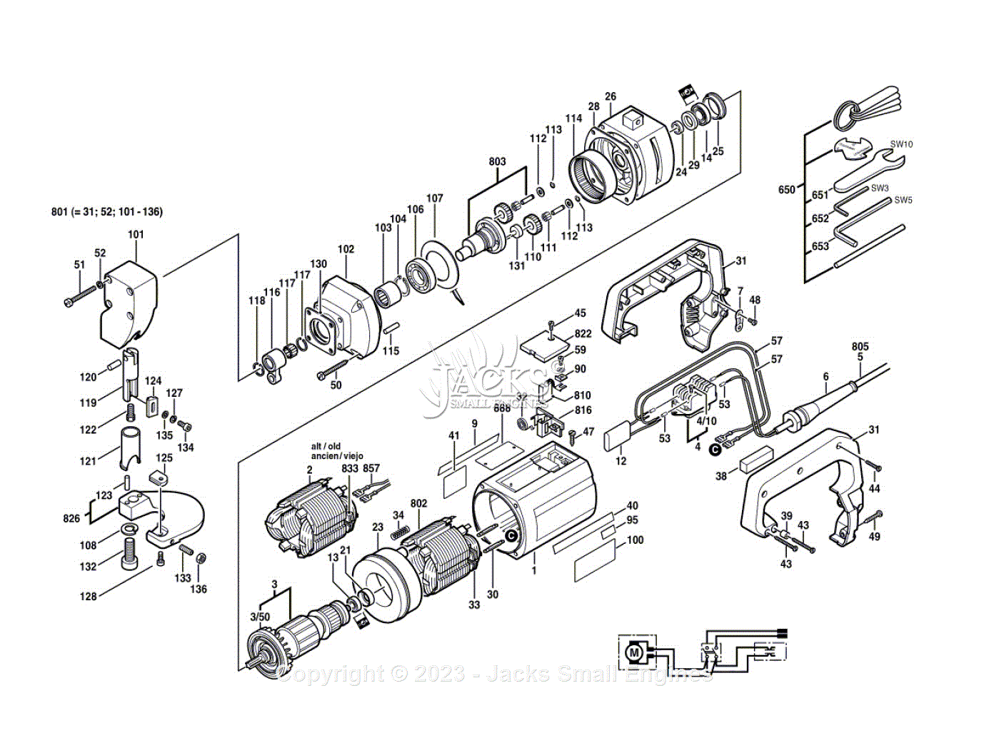 Bosch 1507 0601507134 10 Gauge Shear Parts Diagrams