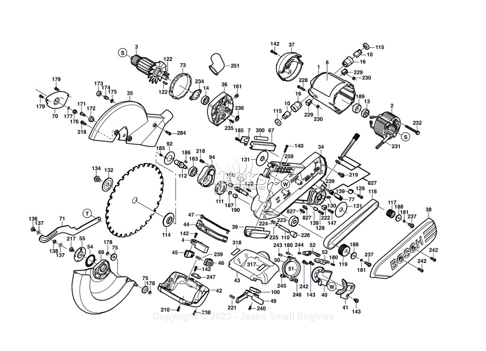 Bosch 4412 (0601665139) Table Saw Parts Diagram for Parts List 3