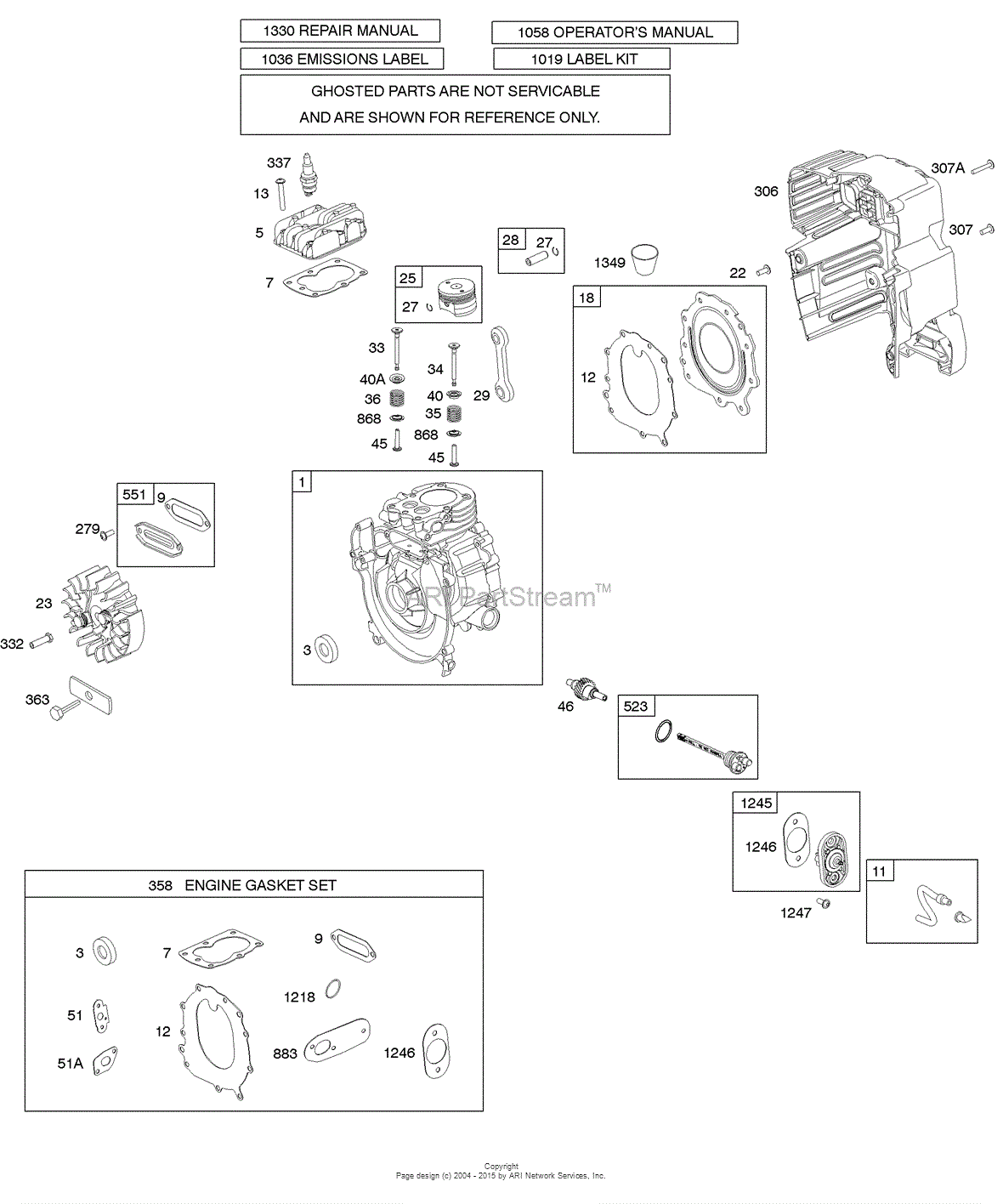 Briggs and Stratton 021032-0681-E1 Parts Diagram for Cams, Crankcase