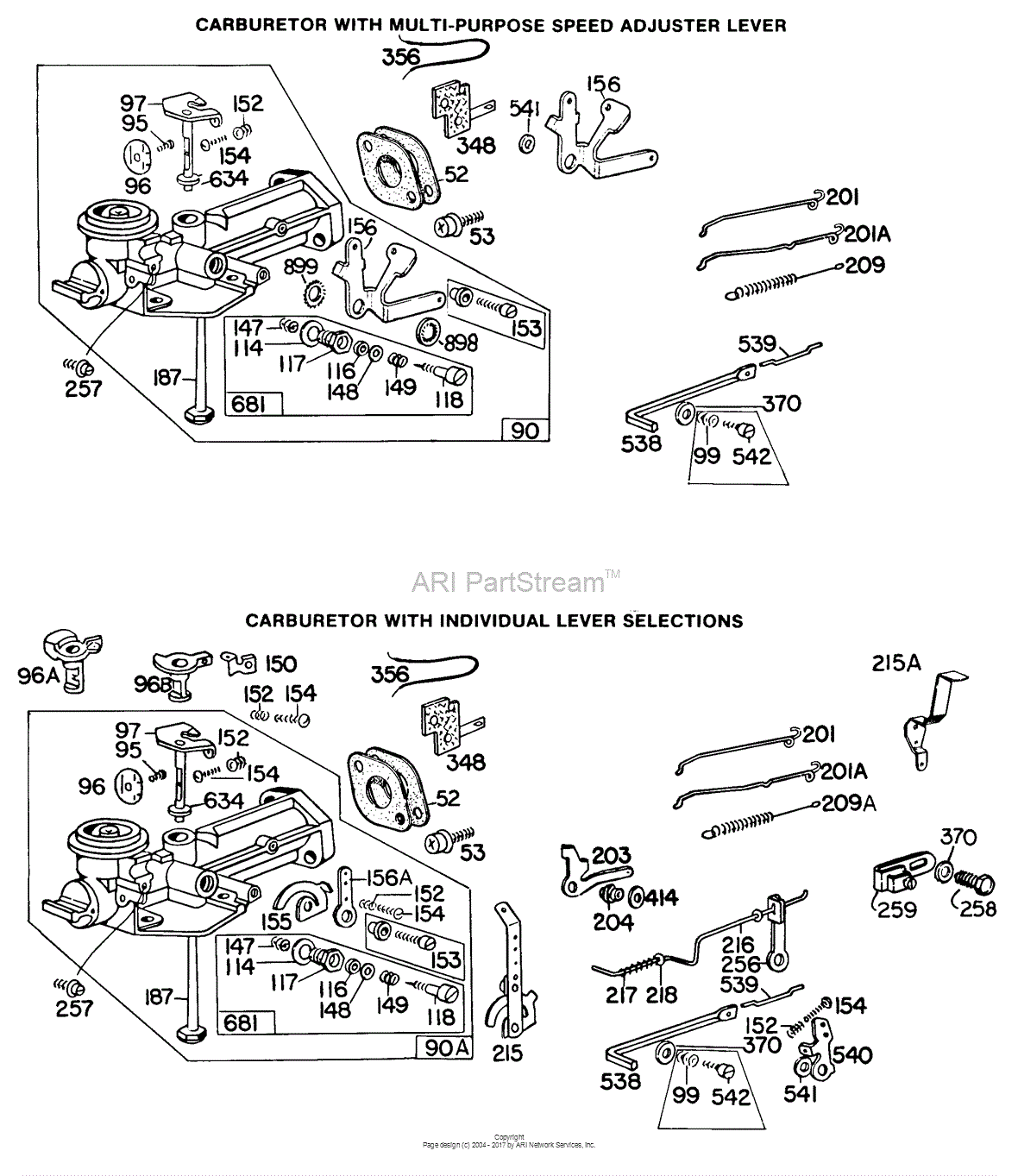 Briggs and Stratton 060102940185 Parts Diagram for Carburetor Assy