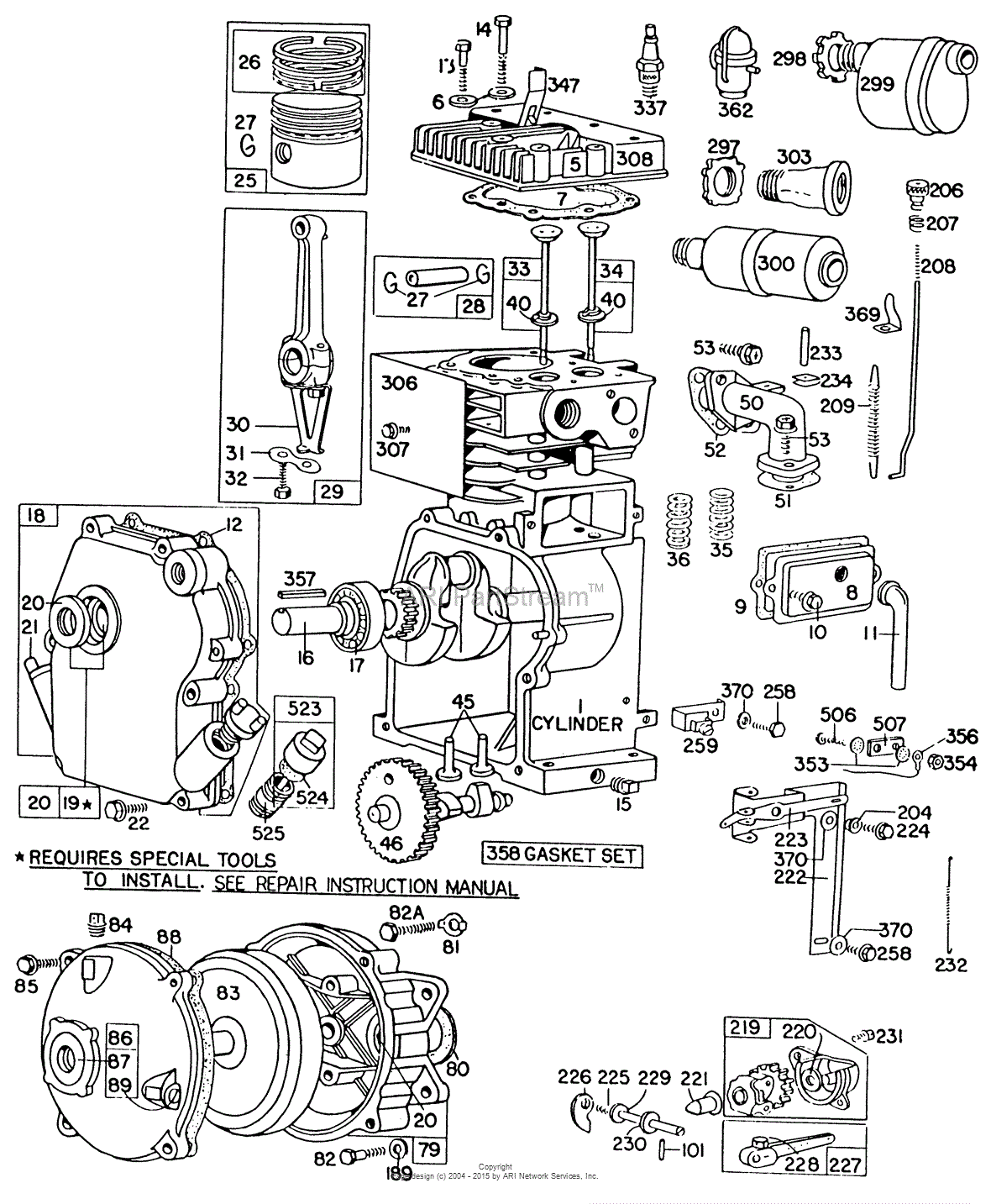 Briggs and Stratton 060331-0206-99 Parts Diagram for Cylinder,Crankcase ...