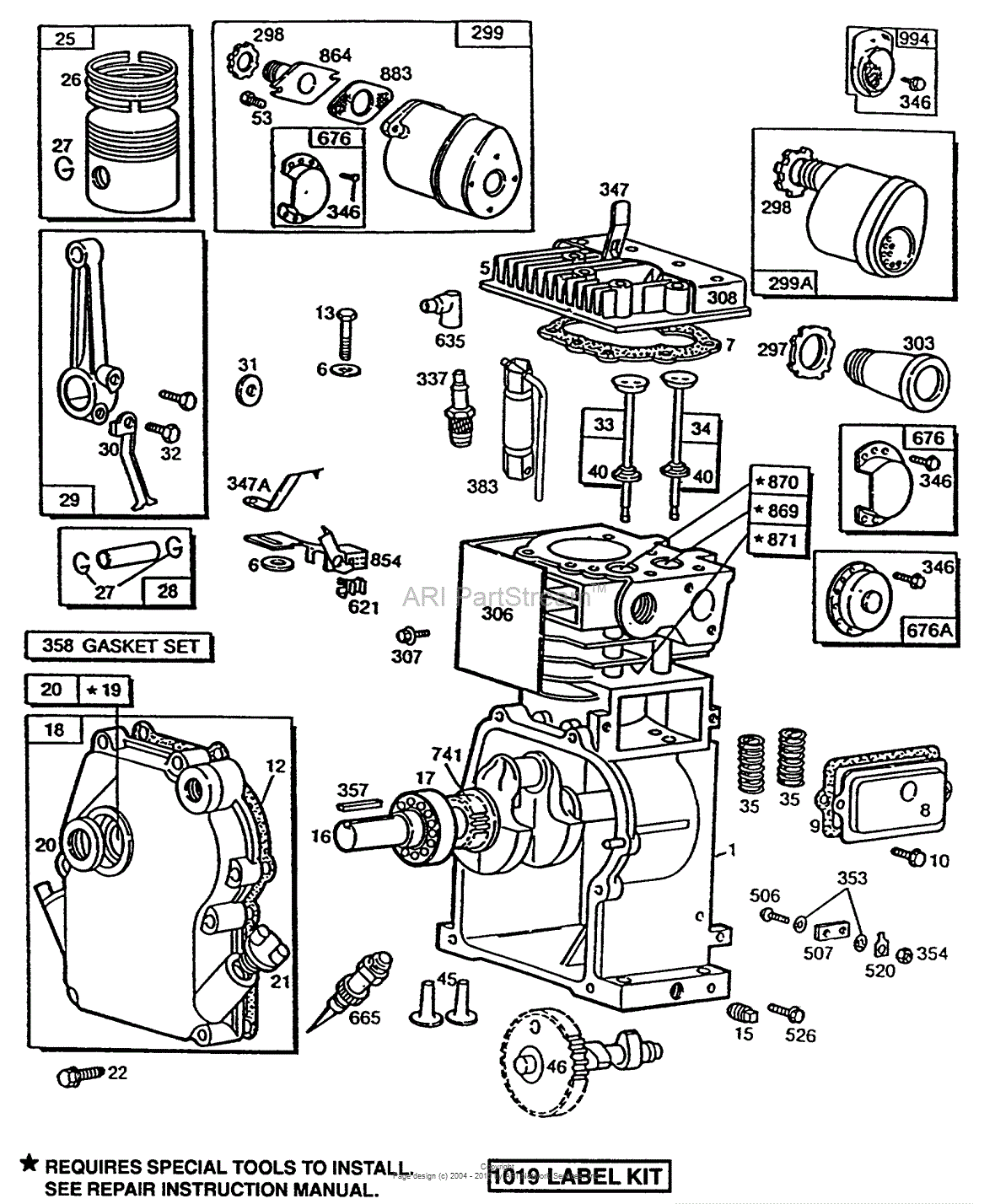 Briggs and Stratton 080232-1650-01 Parts Diagram for Cylinder,Crankcase ...