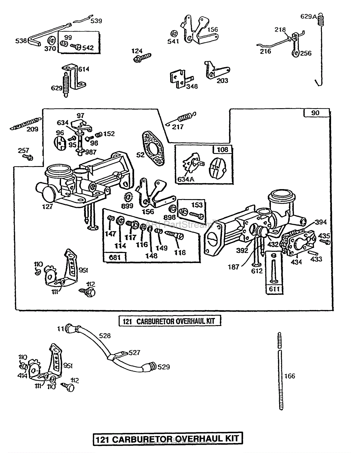 Briggs and Stratton 080232188301 Parts Diagram for Rotary Choke
