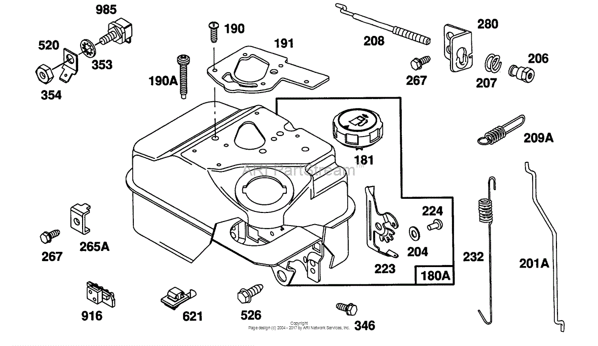 Briggs and Stratton 082232031501 Parts Diagram for Fuel Tank (2