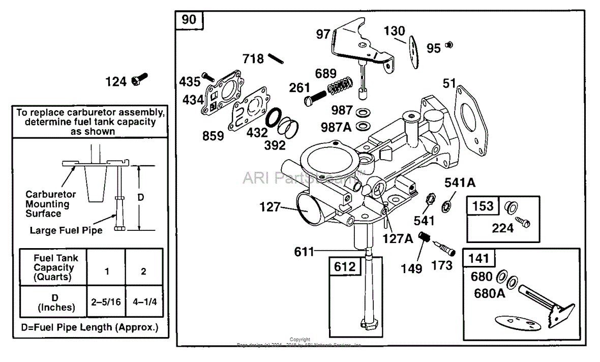 Briggs and Stratton 090212021601 Parts Diagram for Carburetor Assembly