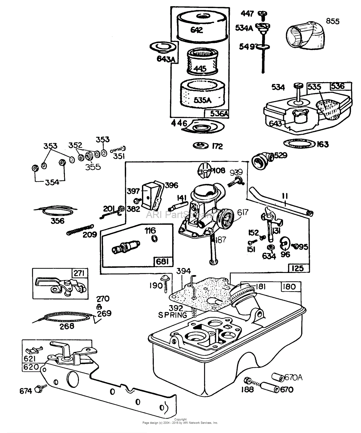 Briggs and Stratton 200431-0020-99 Parts Diagram for Carburetor,Fuel ...