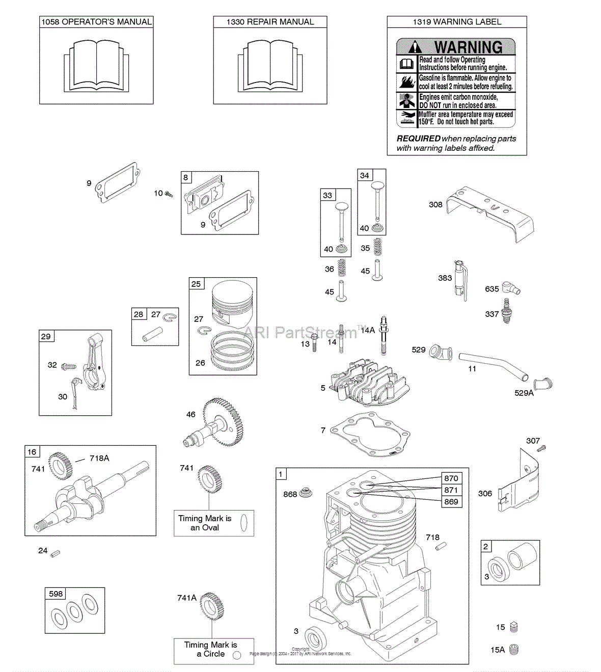 Briggs and Stratton 095312-0328-E1 Parts Diagram for Camshaft ...