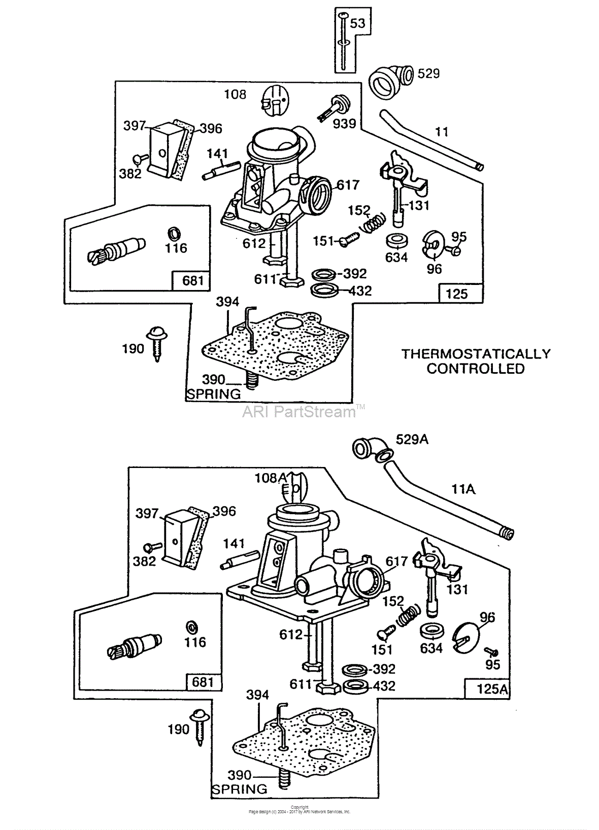 Briggs and Stratton 110902391401 Parts Diagram for Carburetor Assemblies
