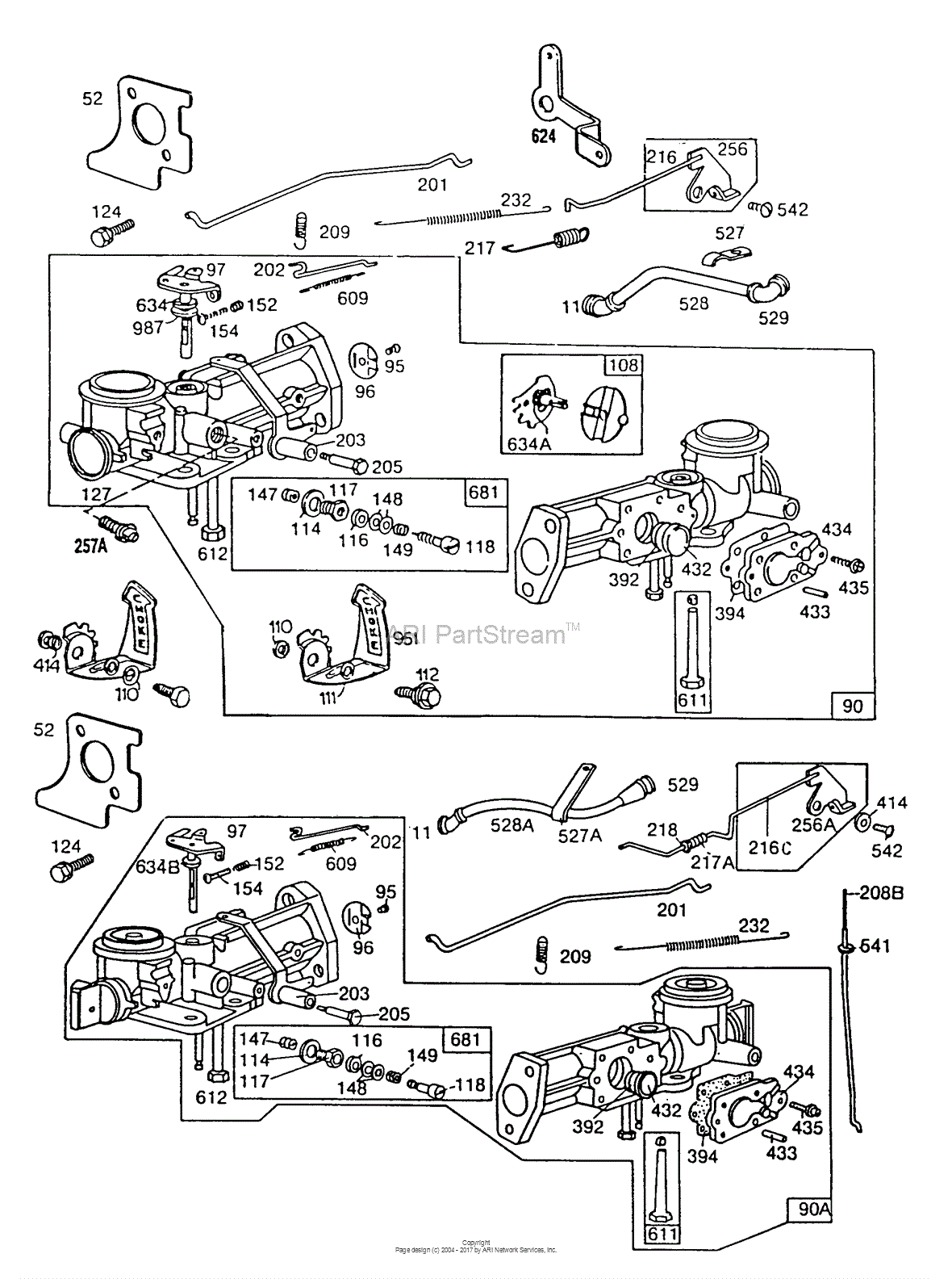 Briggs and Stratton 112292070301 Parts Diagram for Carburetor Assemblies