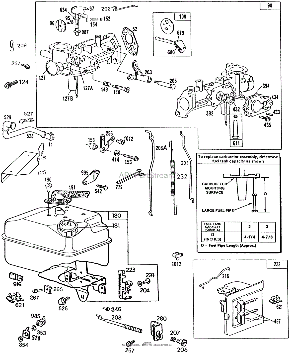 Briggs and Stratton 112202-4016-01 Parts Diagram for Carburetor & Fuel ...