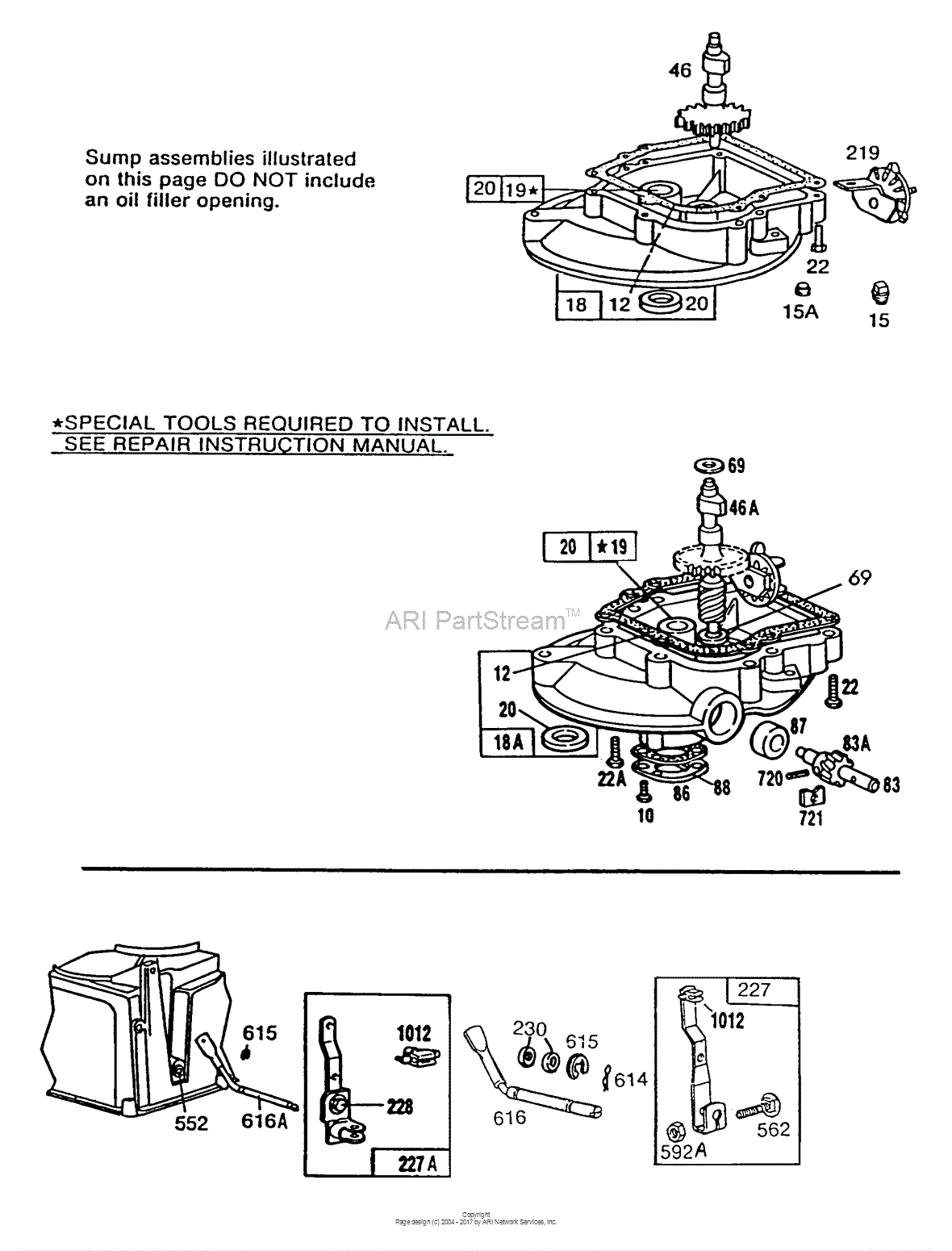 Briggs and Stratton 114987314501 Parts Diagram for (2)SumpBases