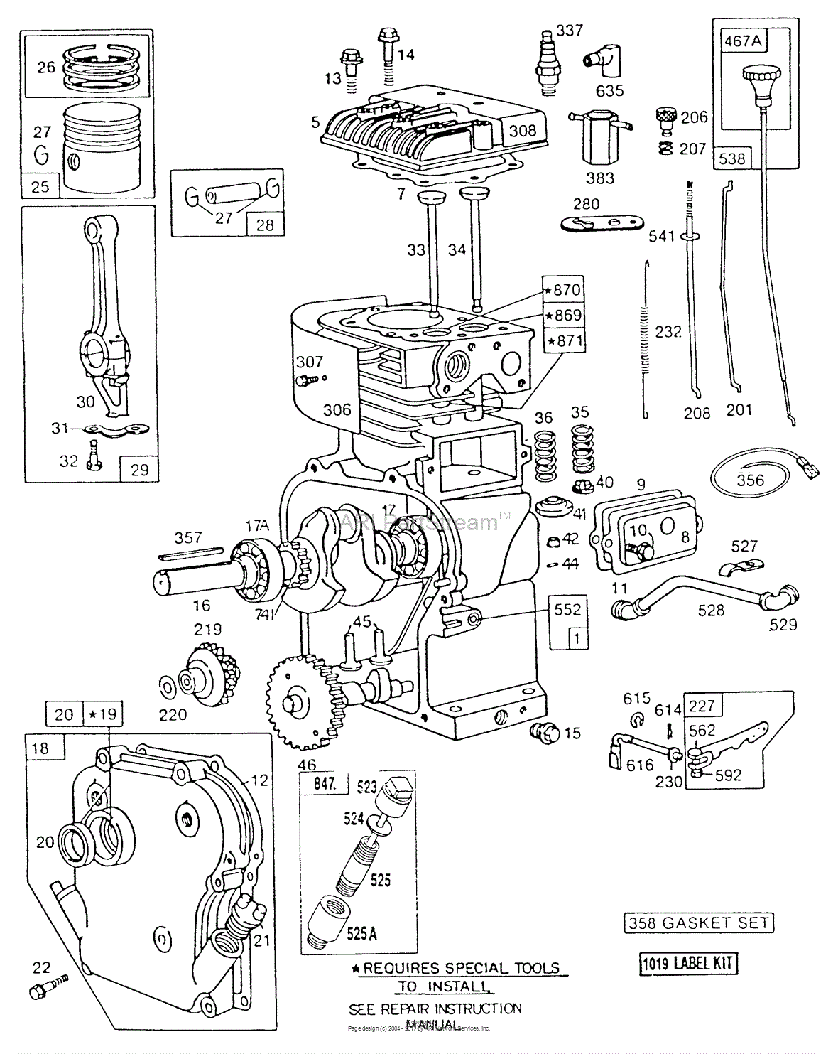 Briggs and Stratton 132232-2136-01 Parts Diagram for Cylinder,Cylinder ...