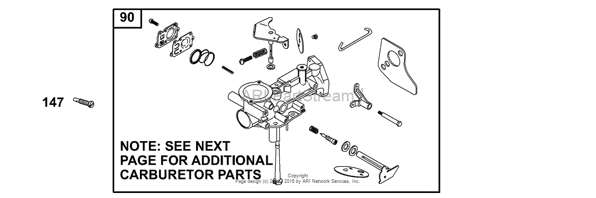 Briggs and Stratton 1352021005E1 Parts Diagram for Carburetor Group