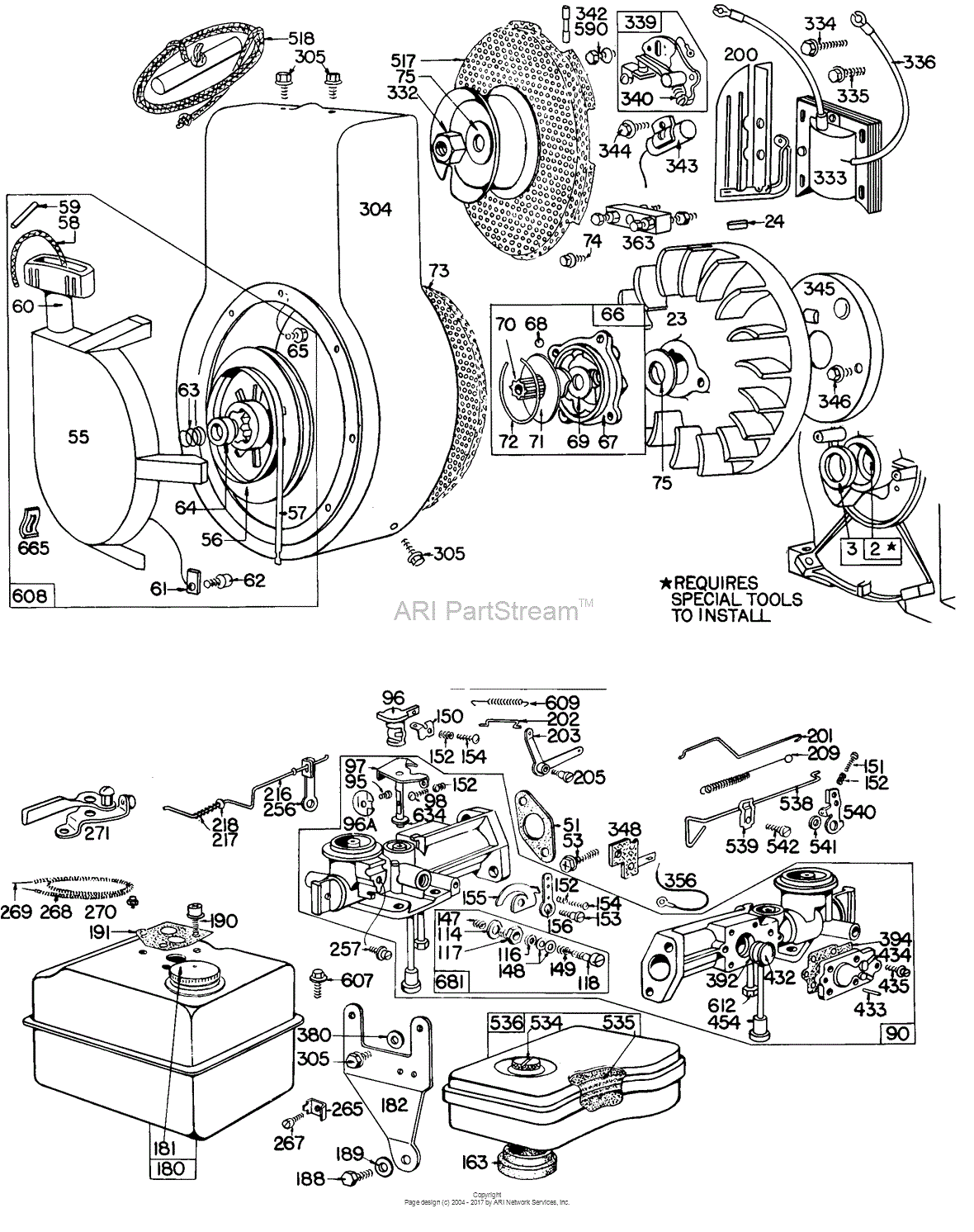 Briggs and Stratton 140202913799 Parts Diagram for Carb Assy,Blower