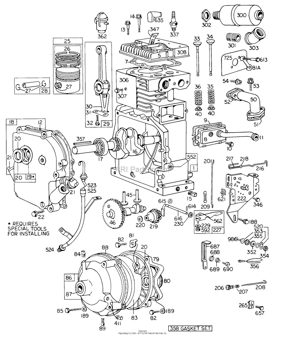 Briggs and Stratton 146401-1150-99 Parts Diagram for Cyl, Piston ...