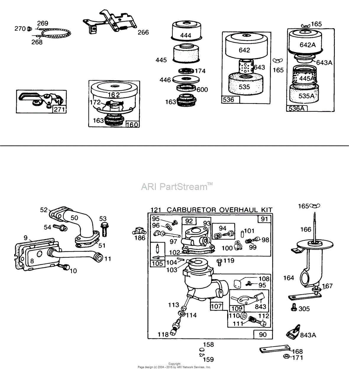 Briggs and Stratton 170404063999 Parts Diagram for Carburetor Assy, A