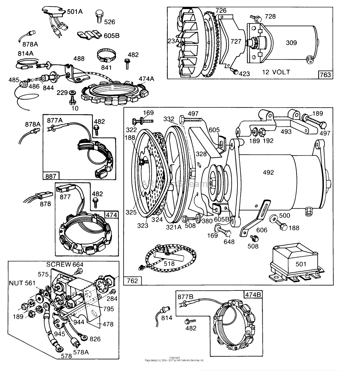 Briggs and Stratton 190402-1664-99 Parts Diagram for Electric Starters