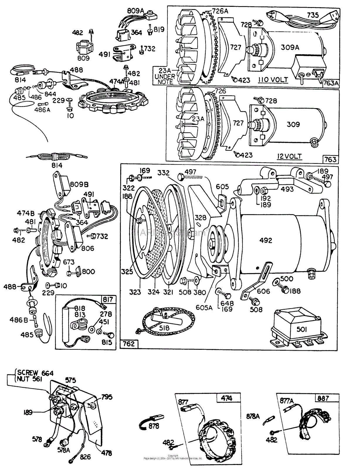 Briggs and Stratton 190432-0036-99 Parts Diagram for Electric Starters