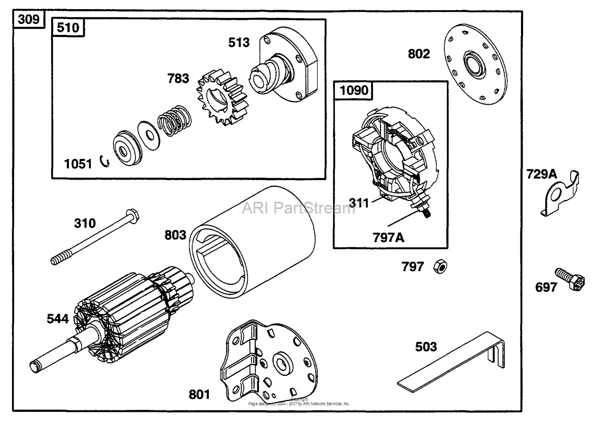 Briggs and Stratton 253707-0419-01 Parts Diagram for Electric Starter