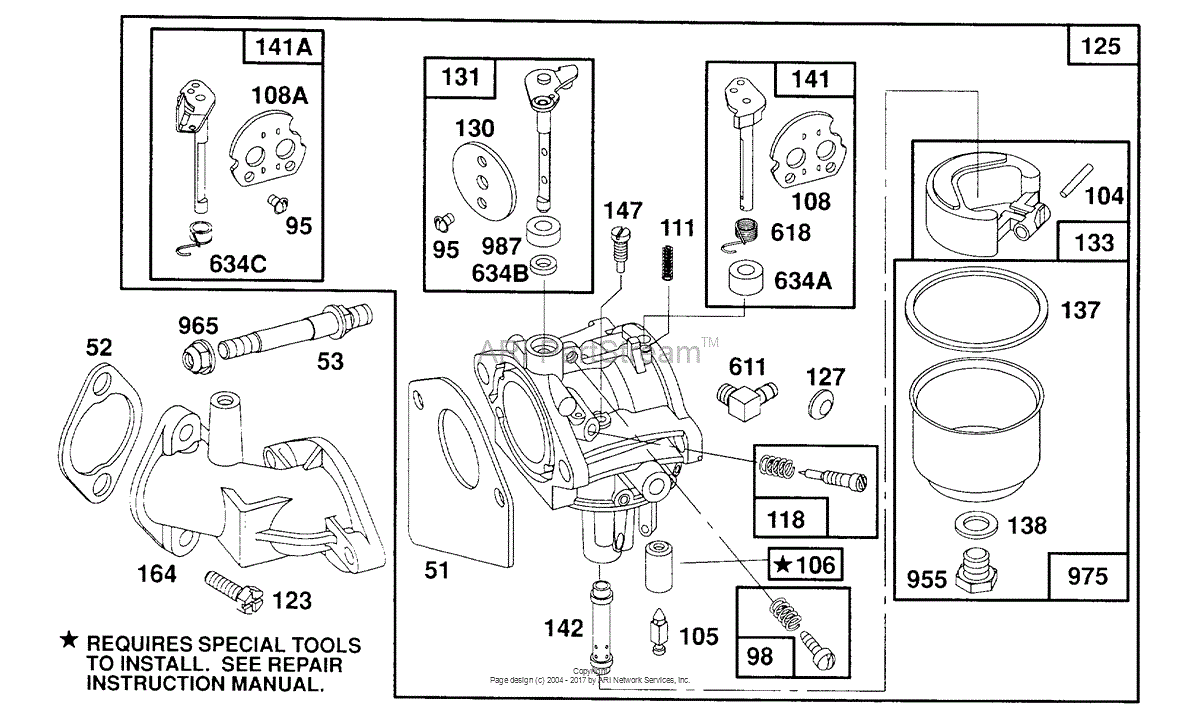 Briggs and Stratton 259707400799 Parts Diagram for Carburetor Assembly